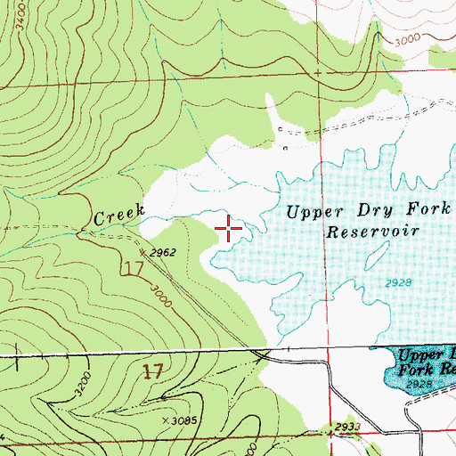 Topographic Map of Dry Fork Creek, MT