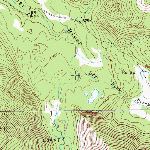 Topographic Map of Dry Fork Creek, MT
