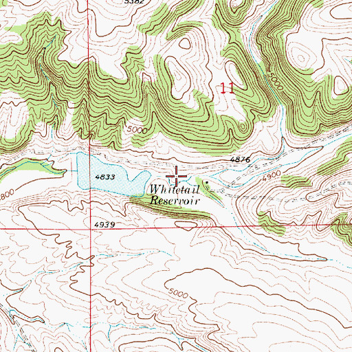 Topographic Map of Dry Fork Whitetail Deer Creek, MT
