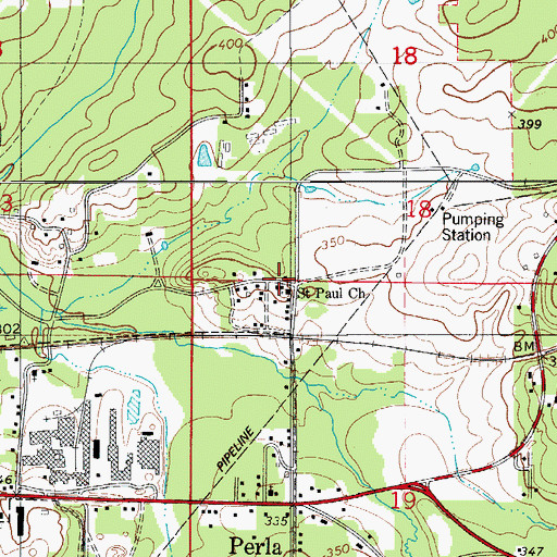 Topographic Map of Saint Paul Church of God in Christ, AR