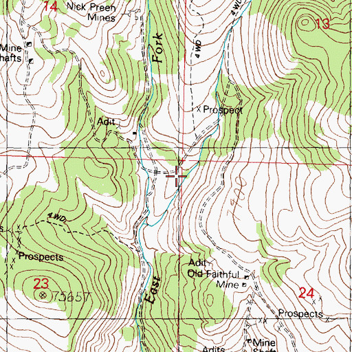 Topographic Map of Dry Gulch, MT