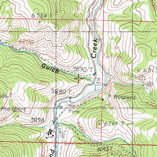 Topographic Map of Dry Gulch, MT