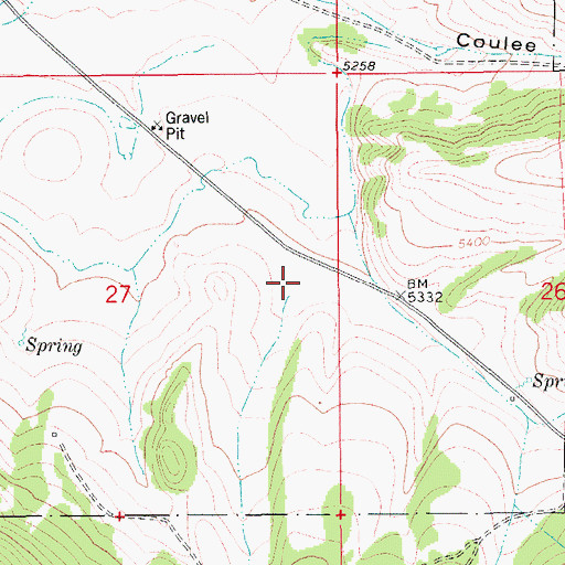 Topographic Map of Dry Gulch, MT