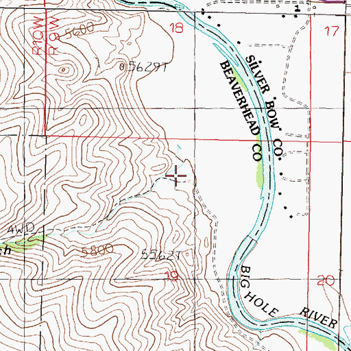 Topographic Map of Dry Gulch, MT