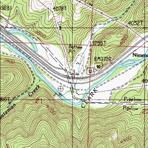 Topographic Map of Dry Gulch, MT