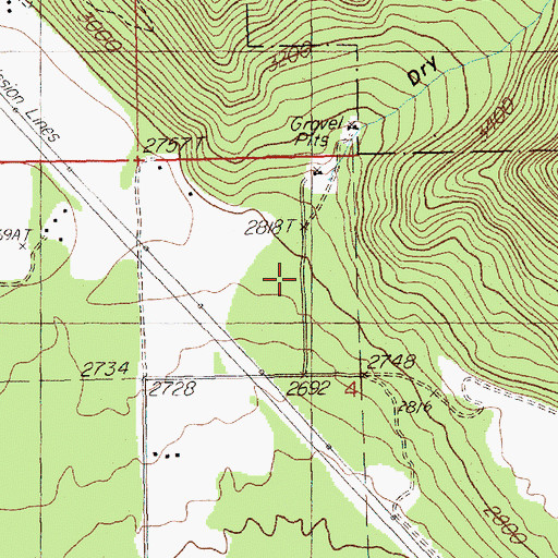 Topographic Map of Dry Gulch, MT