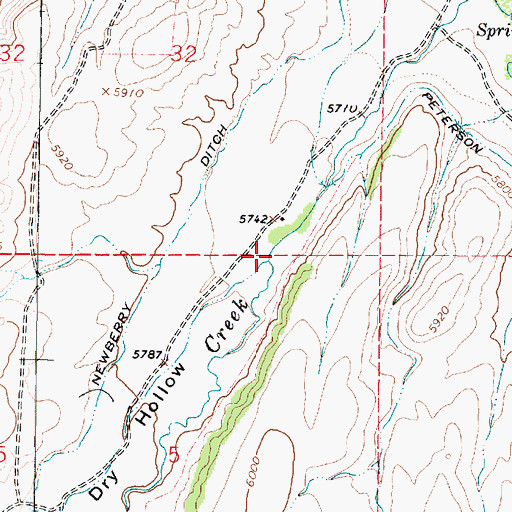 Topographic Map of Dry Hollow, MT