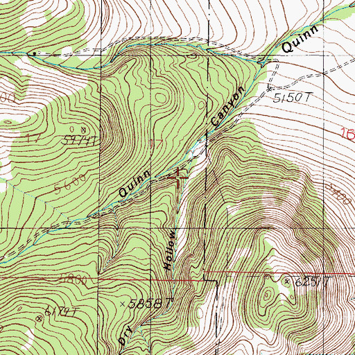 Topographic Map of Dry Hollow, MT