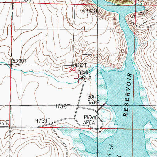 Topographic Map of Dry Hollow Creek, MT