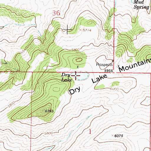 Topographic Map of Dry Lake, MT