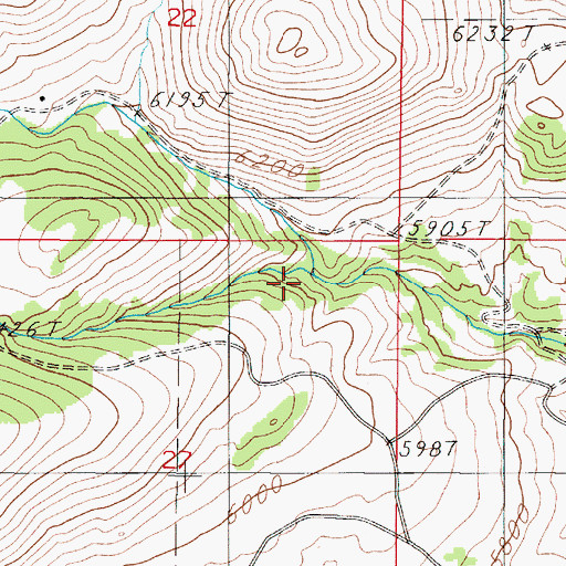 Topographic Map of Dry Leonard Creek, MT