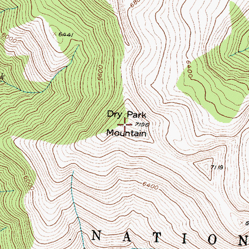 Topographic Map of Dry Park Mountain, MT