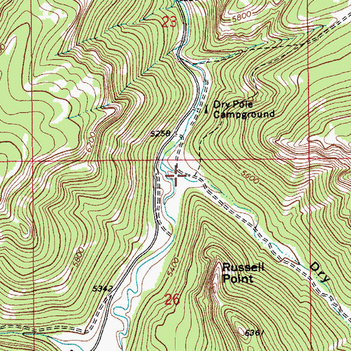 Topographic Map of Dry Pole Canyon, MT