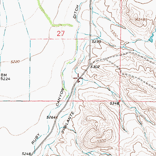 Topographic Map of Dryden Creek, MT