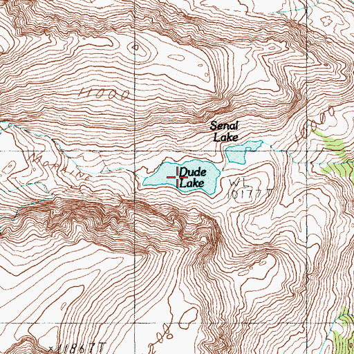 Topographic Map of Dude Lake, MT