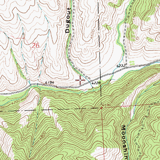 Topographic Map of Dugout Gulch, MT