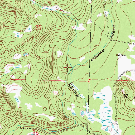 Topographic Map of Dunham Creek Ditch, MT