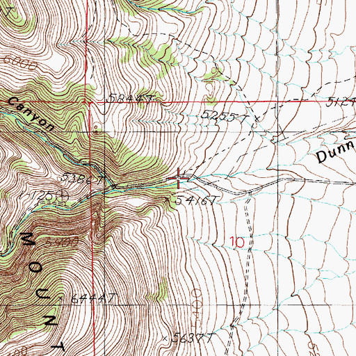 Topographic Map of Dunn Canyon, MT