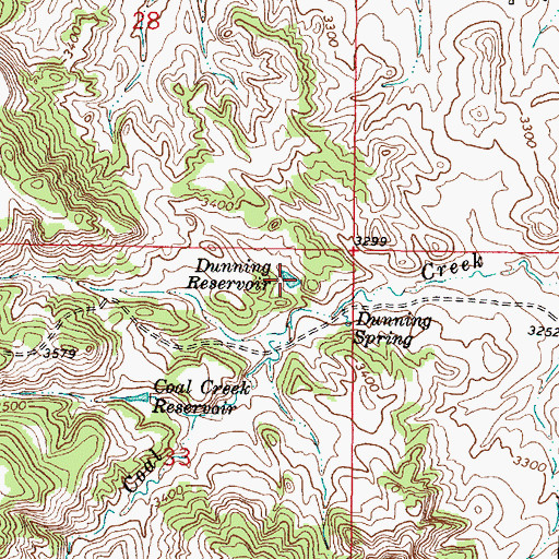 Topographic Map of Dunning Reservoir, MT
