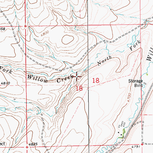 Topographic Map of Dunsmore Coulee, MT