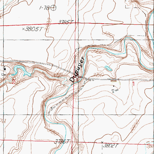 Topographic Map of Dupuyer Creek, MT