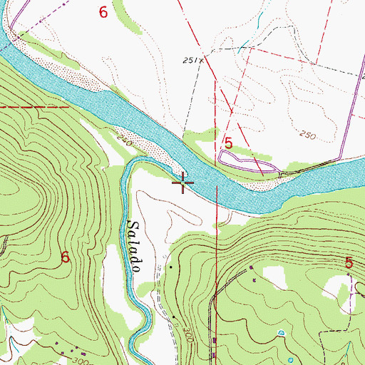 Topographic Map of Salado Creek, AR