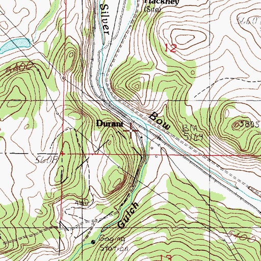 Topographic Map of Durant, MT