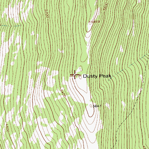 Topographic Map of Dusty Peak, MT
