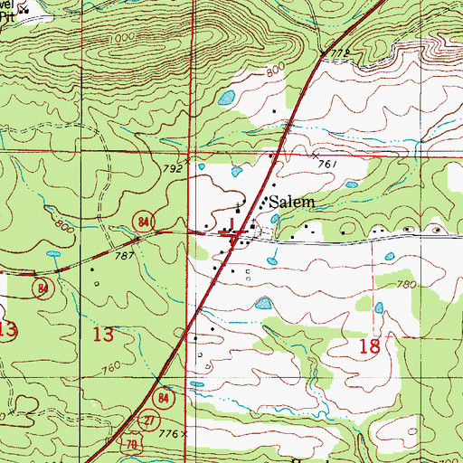 Topographic Map of Salem, AR