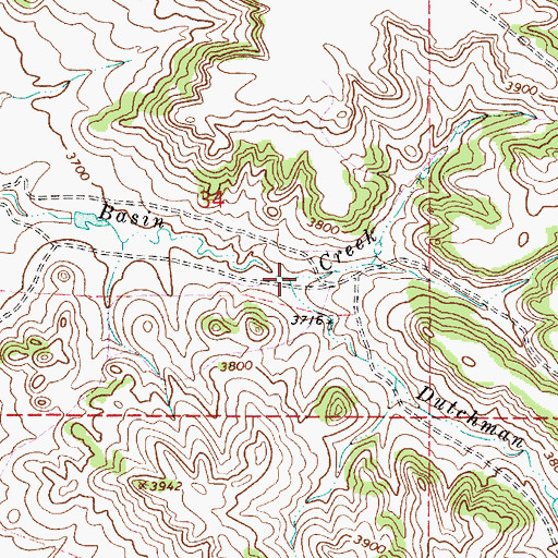 Topographic Map of Dutchman Creek, MT
