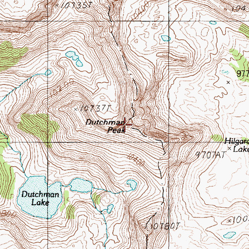 Topographic Map of Dutchman Peak, MT