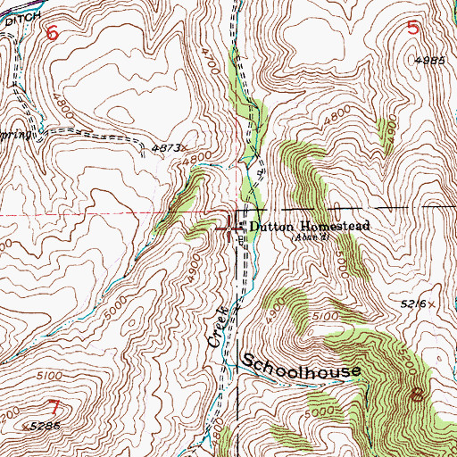 Topographic Map of Dutton Homestead, MT