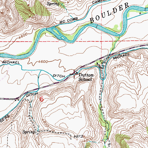 Topographic Map of Dutton School (historical), MT