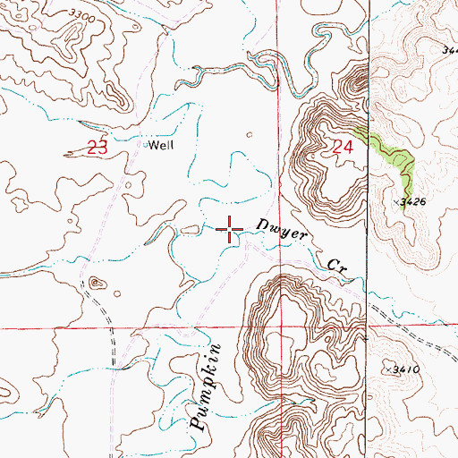 Topographic Map of Dwyer Creek, MT