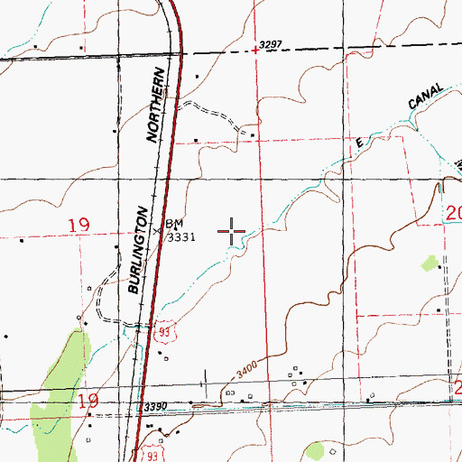 Topographic Map of E Canal, MT