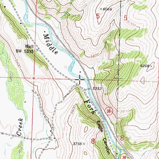 Topographic Map of Eagle Canyon, MT