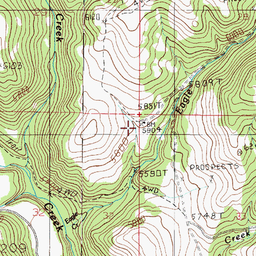 Topographic Map of Eagle Creek Ranger Station, MT