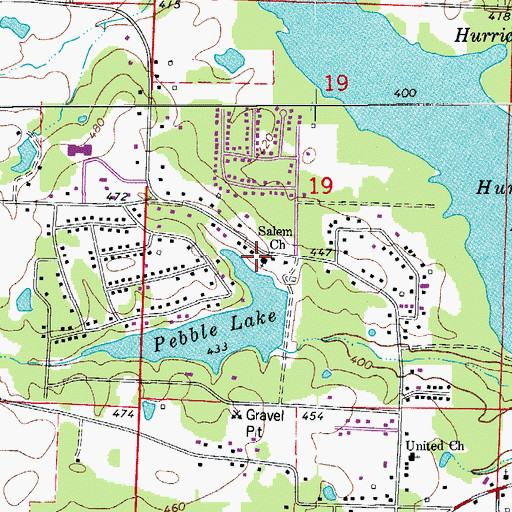 Topographic Map of Salem Methodist Church, AR