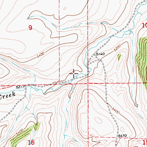 Topographic Map of East Antelope Creek, MT