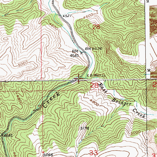 Topographic Map of East Bridger Creek, MT