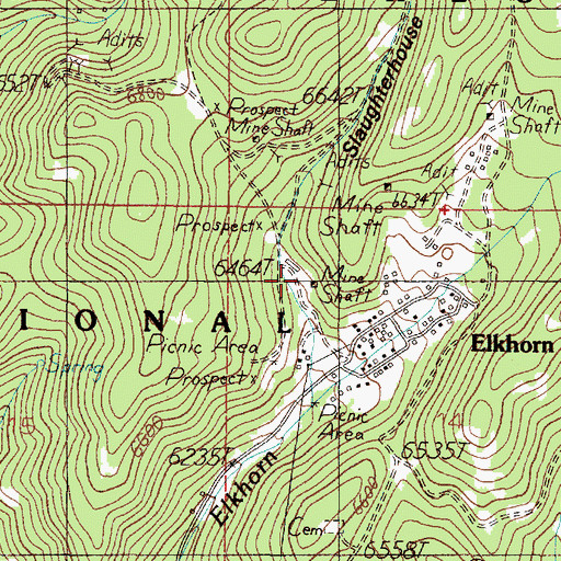 Topographic Map of East Butte Mine, MT