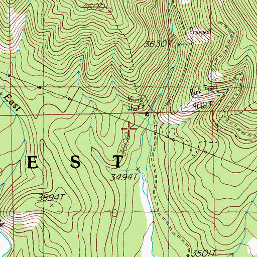 Topographic Map of East Coeur D'Alene Mine, MT