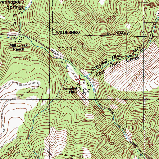Topographic Map of East Dam Creek, MT