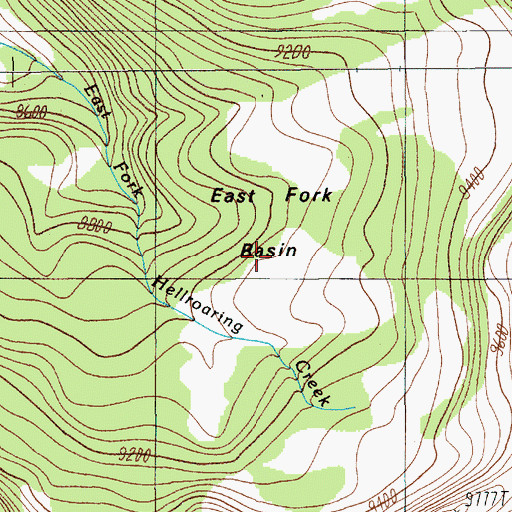 Topographic Map of East Fork Basin, MT