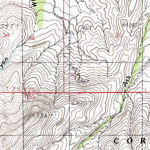 Topographic Map of McEnary Tunnel, AZ