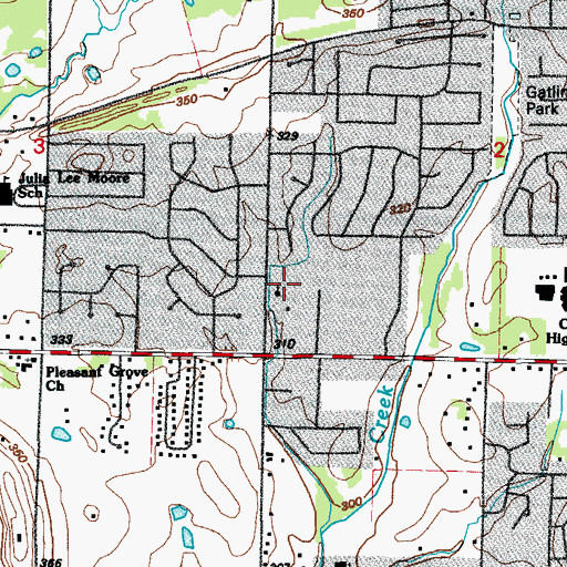 Topographic Map of Salem United Methodist Church, AR