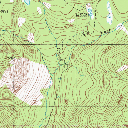 Topographic Map of East Fork Bear Creek, MT