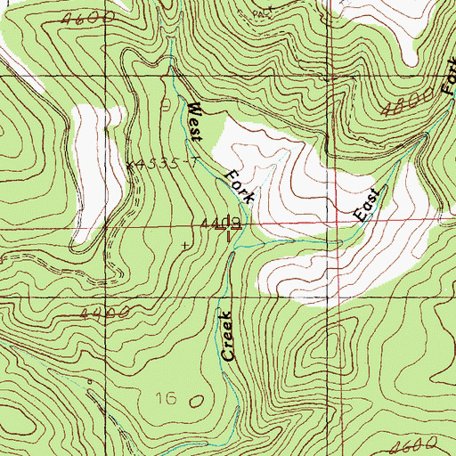 Topographic Map of East Fork Beecher Creek, MT