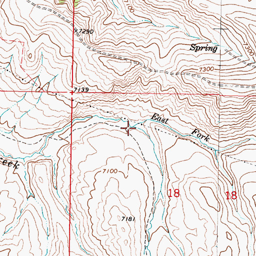 Topographic Map of East Fork Big Beaver Creek, MT