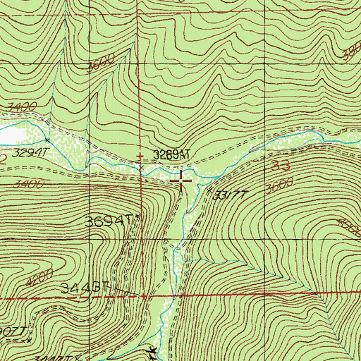 Topographic Map of East Fork Big Creek, MT